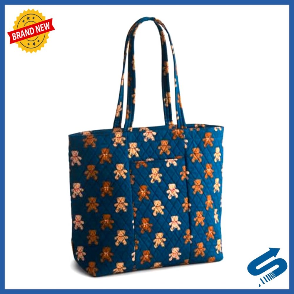 Premium Cotton Zip Tote Bag with Multiple Pockets, 15x15x7 Inches - Picture 2 of 6